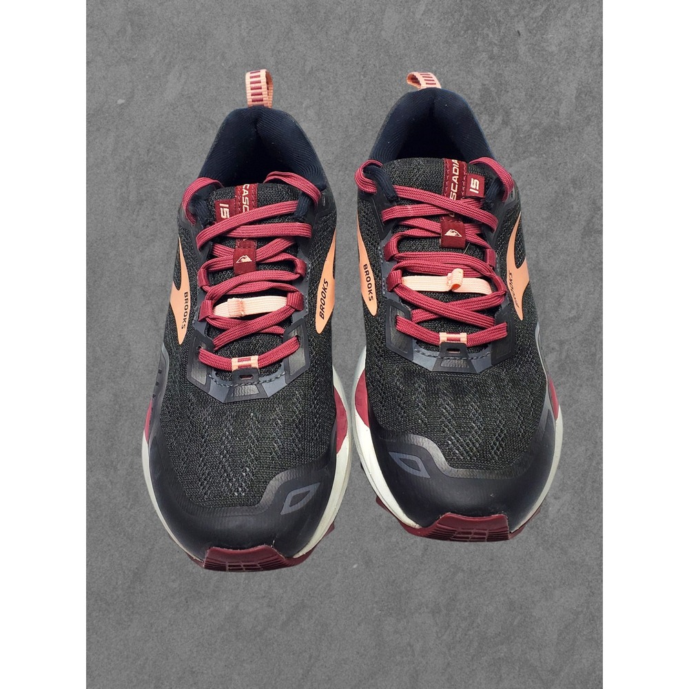 Brooks Cascadia 15 Women's Trail Running Shoes Black Coral Pink Size 7.5 - Picture 2 of 8
